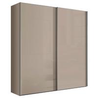 Schwebetürenschrank Lumos Sandfarben - Sandfarben/Alufarben, KONVENTIONELL, Glas/Holzwerkstoff (200/222/68cm) - Based