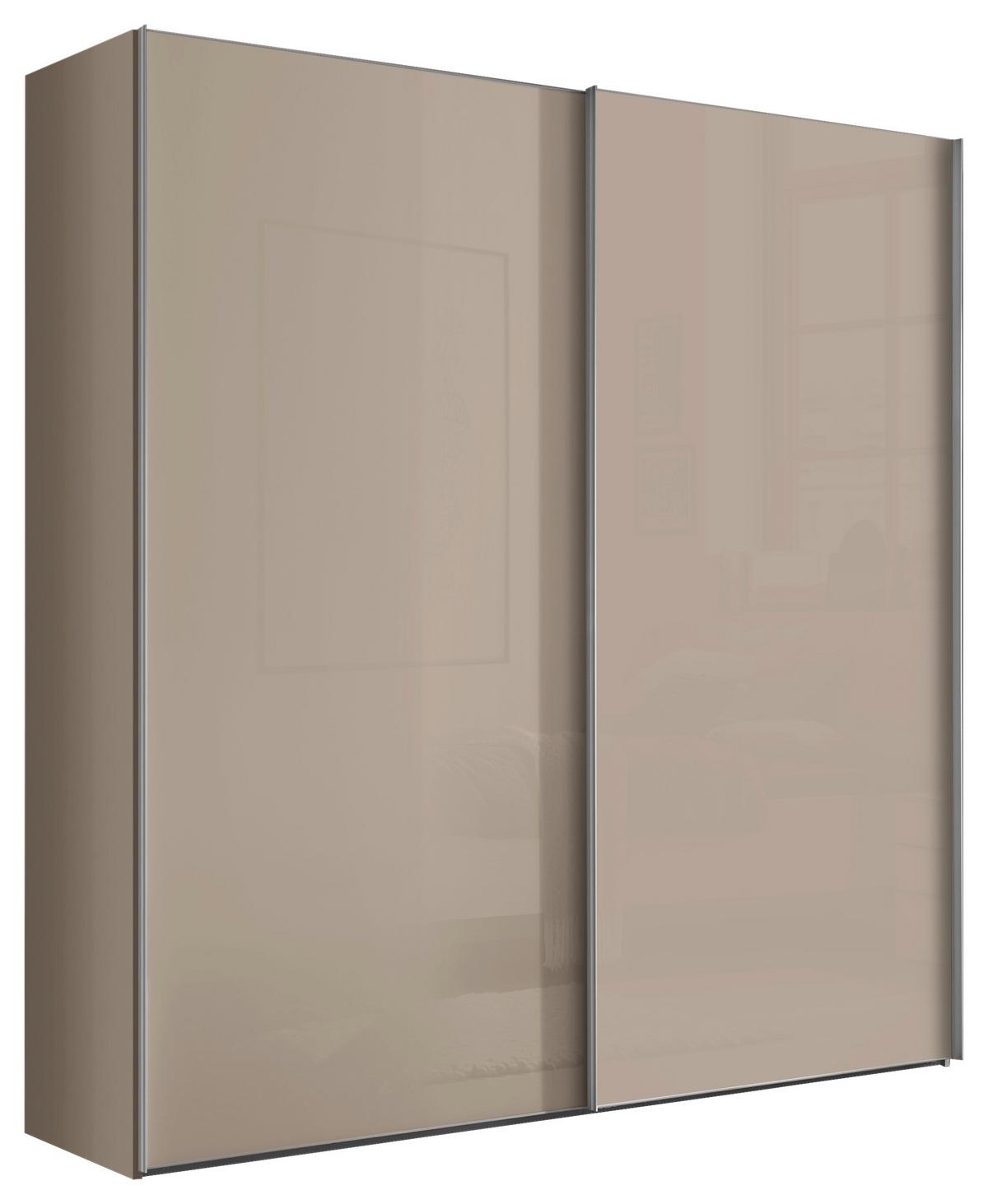 Schwebetürenschrank Lumos Sandfarben - Sandfarben/Alufarben, KONVENTIONELL, Glas/Holzwerkstoff (200/222/68cm) - Based