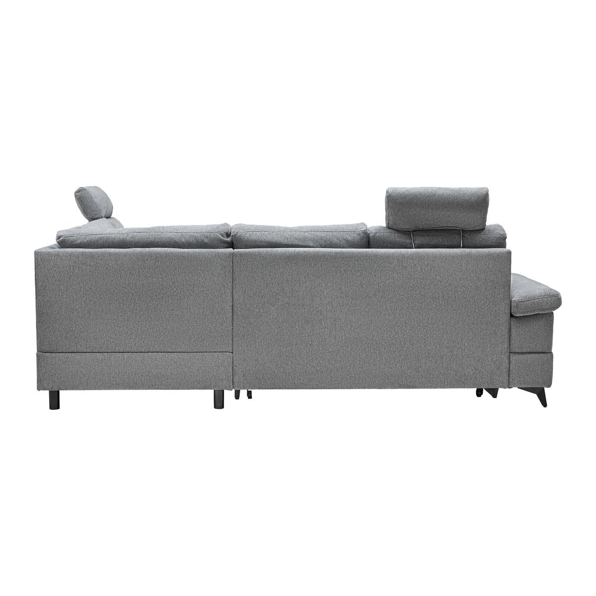 Ecksofa Sara Grau - Schwarz/Grau, MODERN, Textil/Metall (250/87-103/189cm) - Mömax
