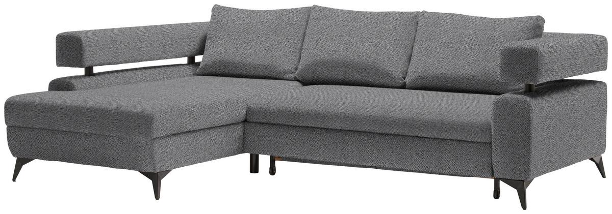 Kutna Garnitura Rosalie - tamno siva/crna, Konvencionalno, tekstil/metal (184/265cm) - Modern Living