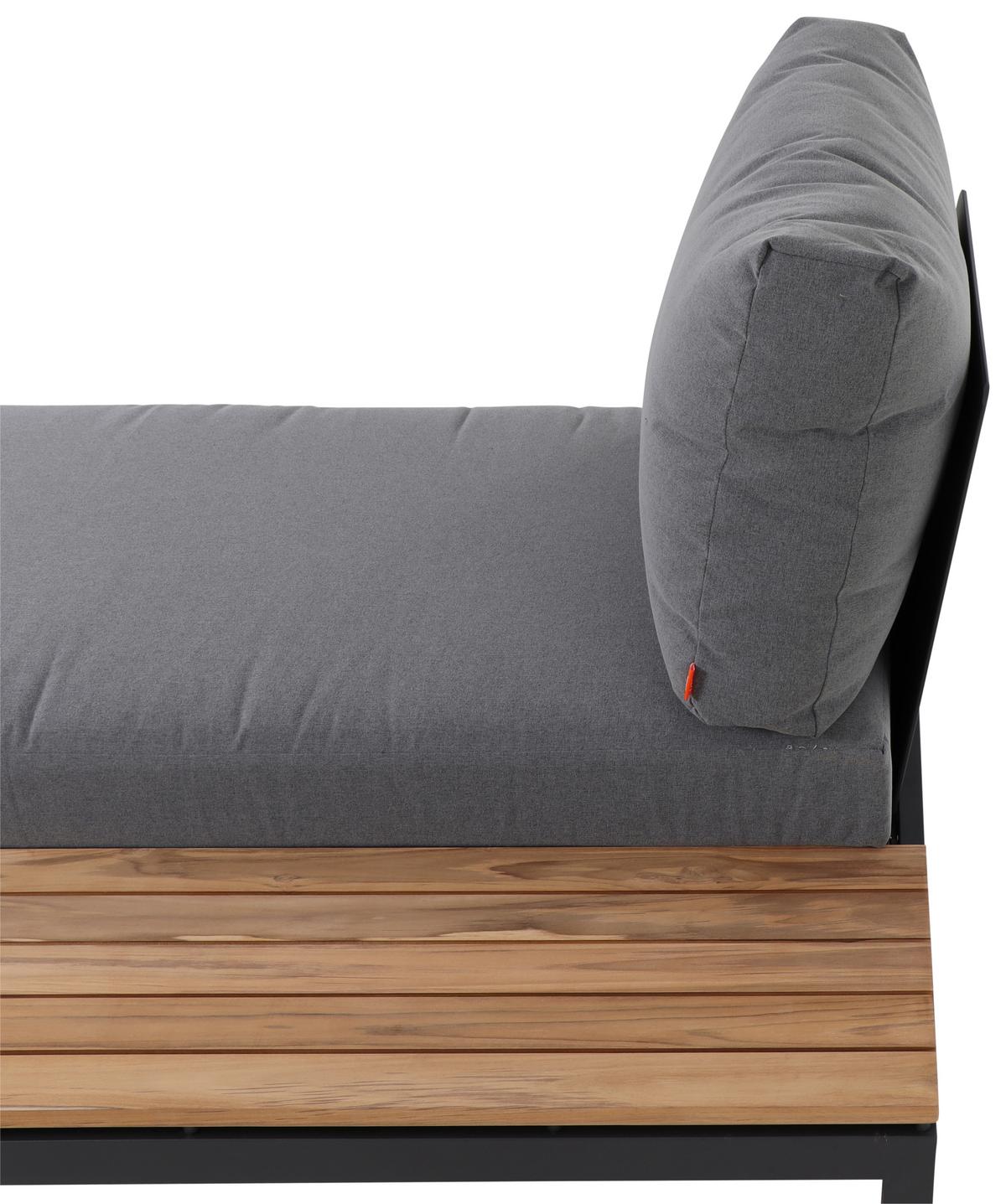 Modul-Loungegarnitur 2-tlg. Grau Teakholz - Anthrazit/Grau, KONVENTIONELL, Holz/Textil - Siena Garden