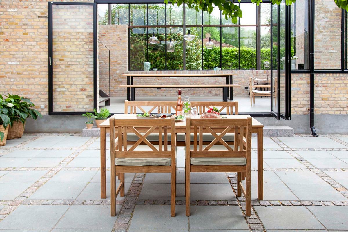 Gartentisch Rosenborg Teak - Teakfarben, Natur, Holz (165/80/75cm) - Gardenson