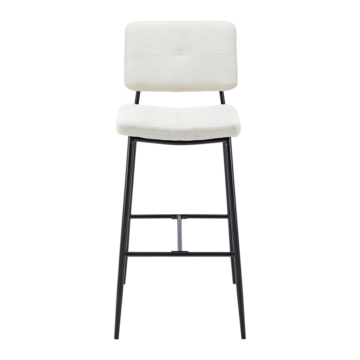 Barhocker Neta Beige Webstoff Gepolstert - Beige/Schwarz, MODERN, Holz/Textil (43/103/52cm) - Bessagi Home