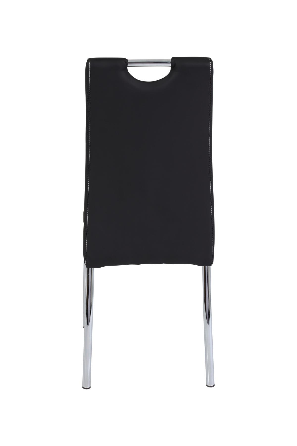 STUHL-SET SUSI S 4ER-SET - Chromfarben/Schwarz, MODERN, Textil/Metall (44/98/61cm) - MID.YOU