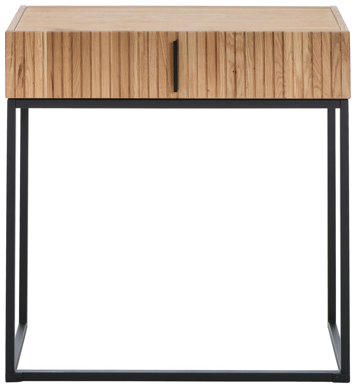 STÓŁ KONSOLA RURIK - kolor dębowy/czarny, Natur, metal/drewno (80/38/80cm) - Linea Natura