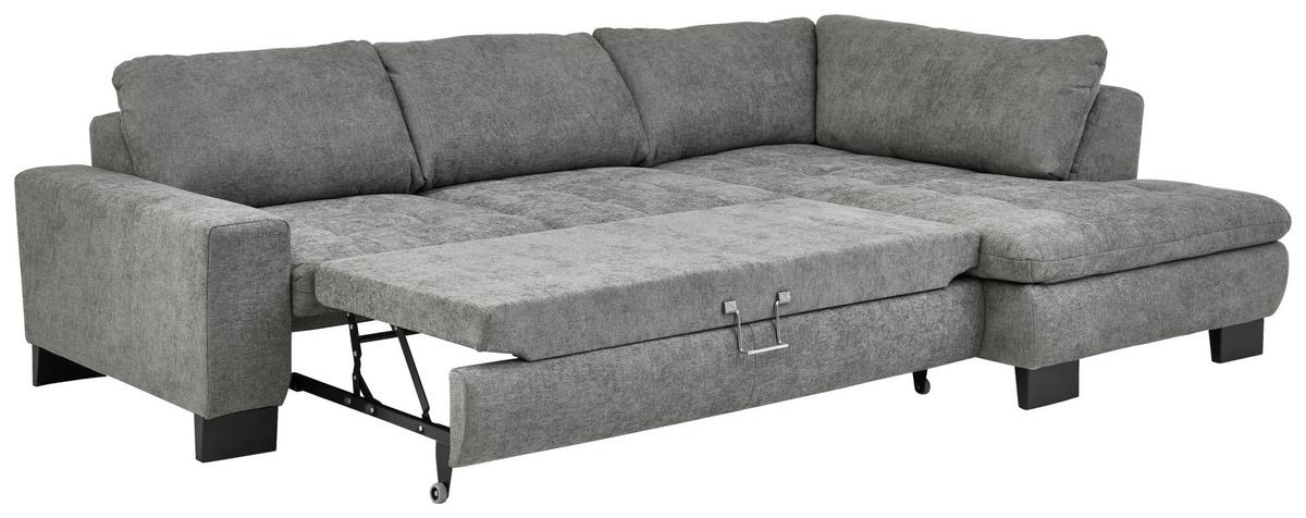 Ecksofa Lando Grau - Schwarz/Grau, MODERN, Textil/Metall (289/84/197cm) - Premium Living