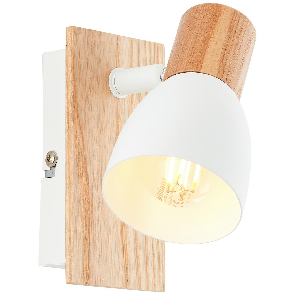 Strahler Daintree Naturfarben/Schwarz max. 28 W - Naturfarben/Weiß, Basics, Holz/Metall (7/14cm) - Brilliant