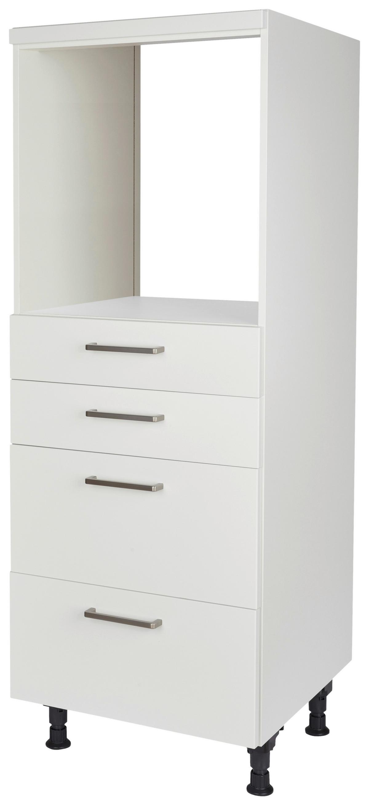 Geräteumbauschrank Touch Weiß - Edelstahlfarben/Hellgrau, MODERN, Holzwerkstoff/Metall (60/168/58cm) - Nobilia