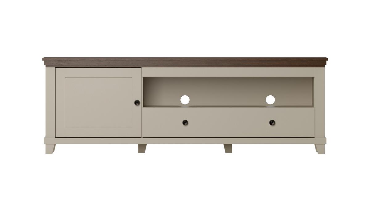 Tv-elem Evora - kasmírszínű/tölgyfa színű, Design, faalapú anyag (181/61/49cm)