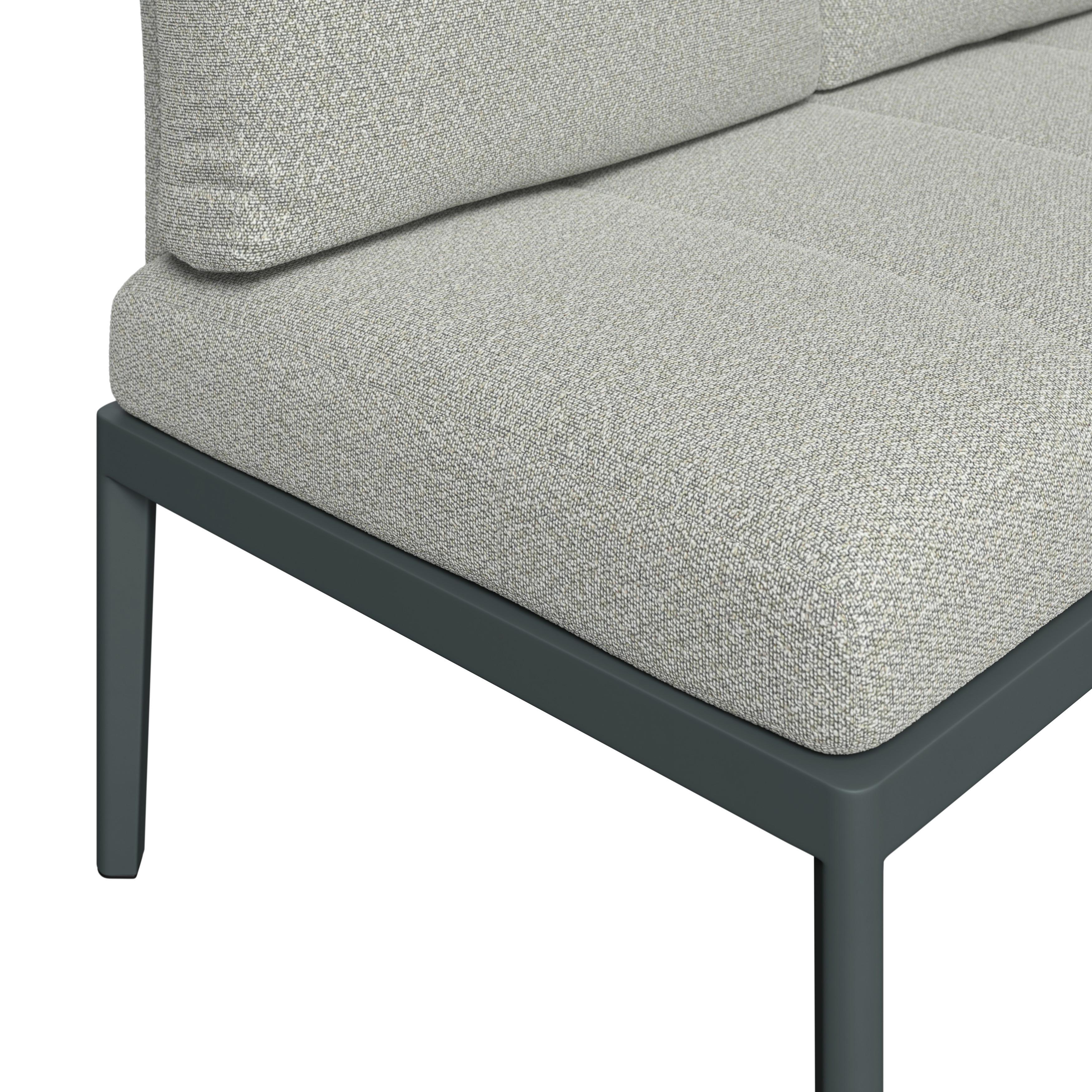 LOUNGEGRUPP EMILIA - beige/mörkgrå, Modern, metall/glas (168/75/73,5cm) - Mömax