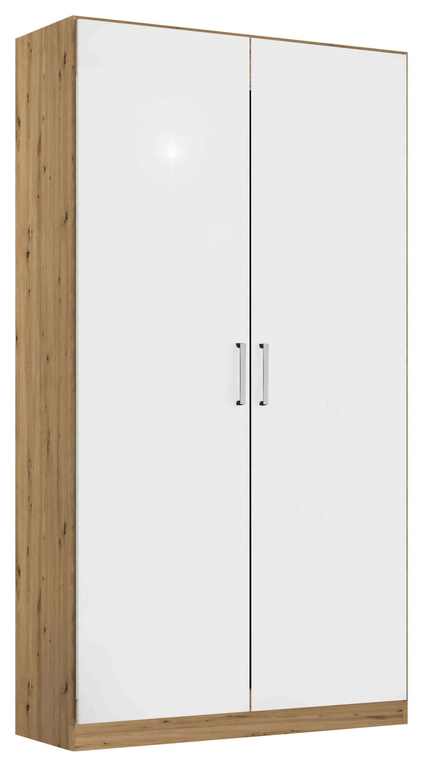 DULAP USI ROTATIVE BERLIN - stejar Artisan/alb lucios intens, Modern, material pe bază de lemn (91/197/54cm) - Modern Living