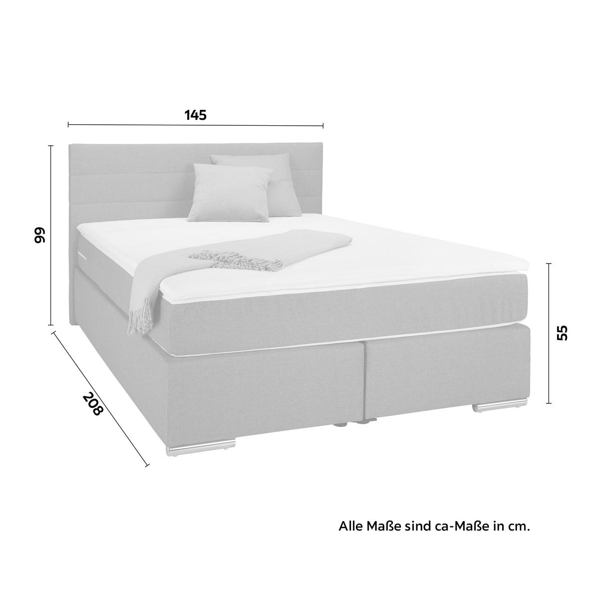 Boxspring Krevet Lenno - boja hroma/siva, Konvencionalno, drvo/tekstil (140/200cm) - Based