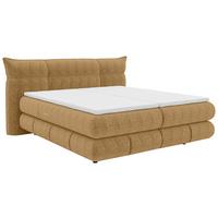 Boxspringbett Auris - Senfgelb/Schwarz, Konventionell, Kunststoff/Textil (140/200cm) - Sembella