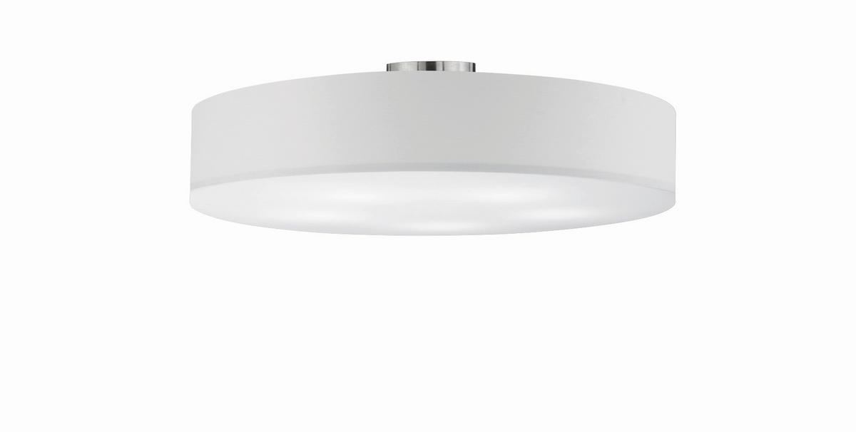 Deckenleuchte Hostel Weiß/Nickelfarben max. 60 Watt - Weiß/Nickelfarben, KONVENTIONELL, Textil/Metall (65/17cm) - Trio Leuchten