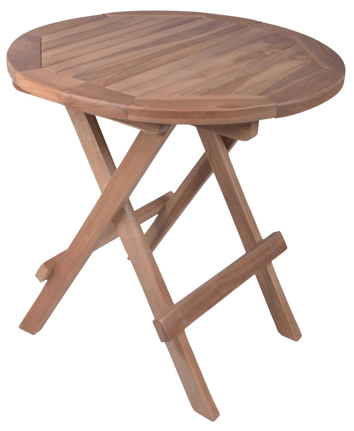 Gartenbeistelltisch Luang Teak klappbar - Braun, Basics, Holz (50/50/50cm) - Gardenson