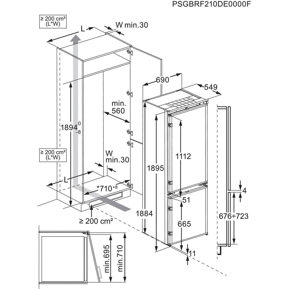 Kühl-Gefrier-Kombination EK7E75S1 - MODERN (69,6/188,4/54,9cm) - AEG