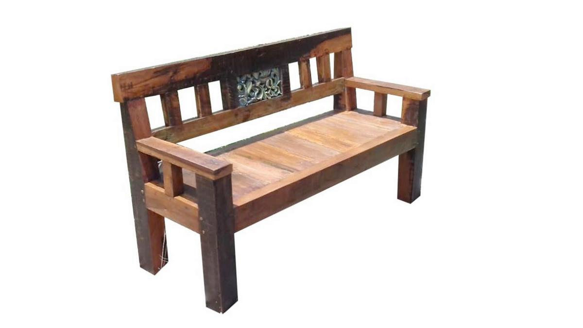 Gartenbank Sumba Teak 3-Sitzer - Dunkelbraun, Basics, Holz (150/89/55cm) - Gardenson