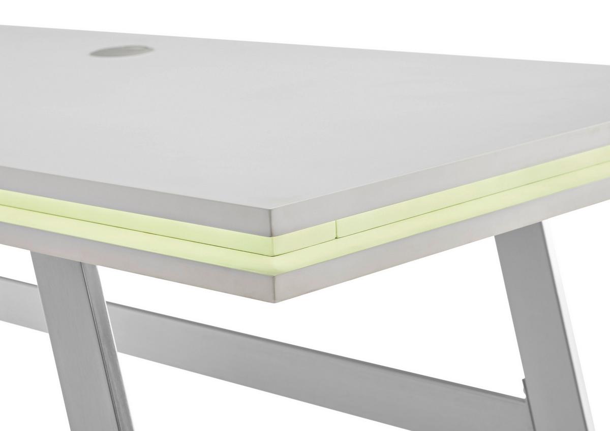 Pisalna Miza Tiflis 1 - barve nerjavečega jekla/bela, Moderno, kovina/leseni material (140/75/60cm) - Mömax