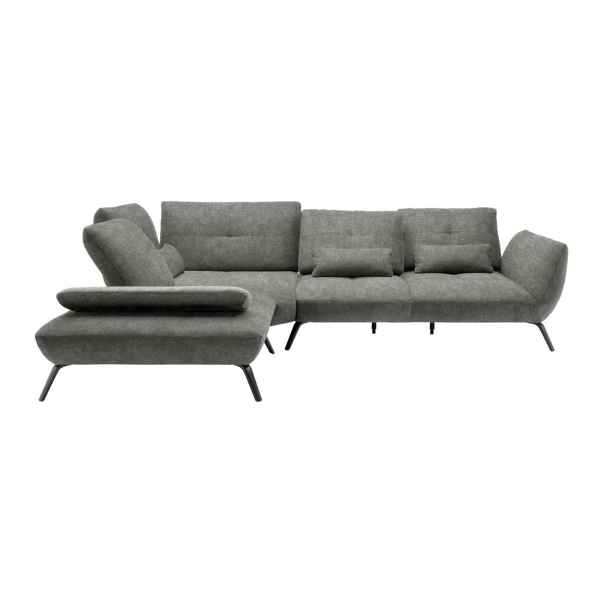 Wohnlandschaft Trendy Dunkelgrau - Dunkelgrau/Schwarz, MODERN, Holzwerkstoff/Textil (250/93/310cm) - Premium Living