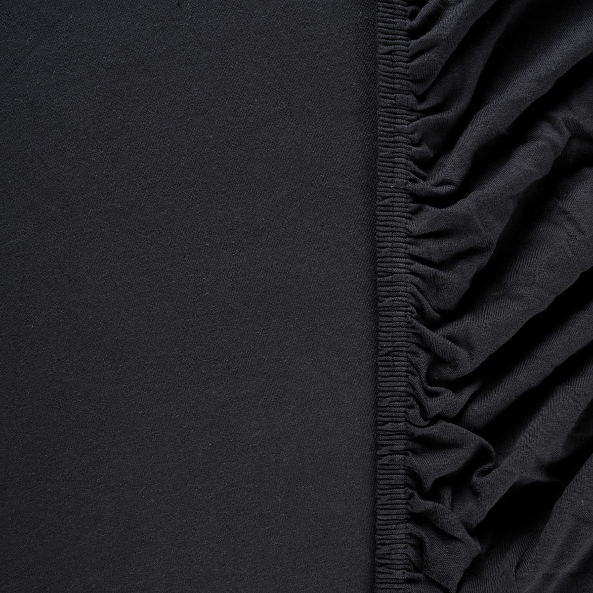 Cearșaf cu elastic Alma, cca. 140x200cm - negru, Konventionell, textil (140/200cm) - Mömax