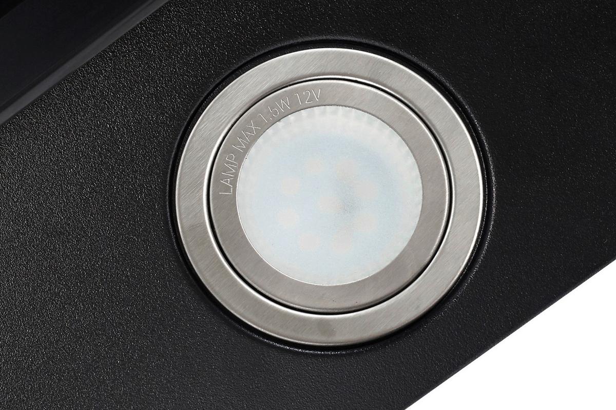 Dunstabzugshaube Hera Metall/ Glas Schwarz mit LED B: 60 cm - Schwarz, Trend, Glas/Metall (59,5/74,2-109,2/38,5cm) - Respekta