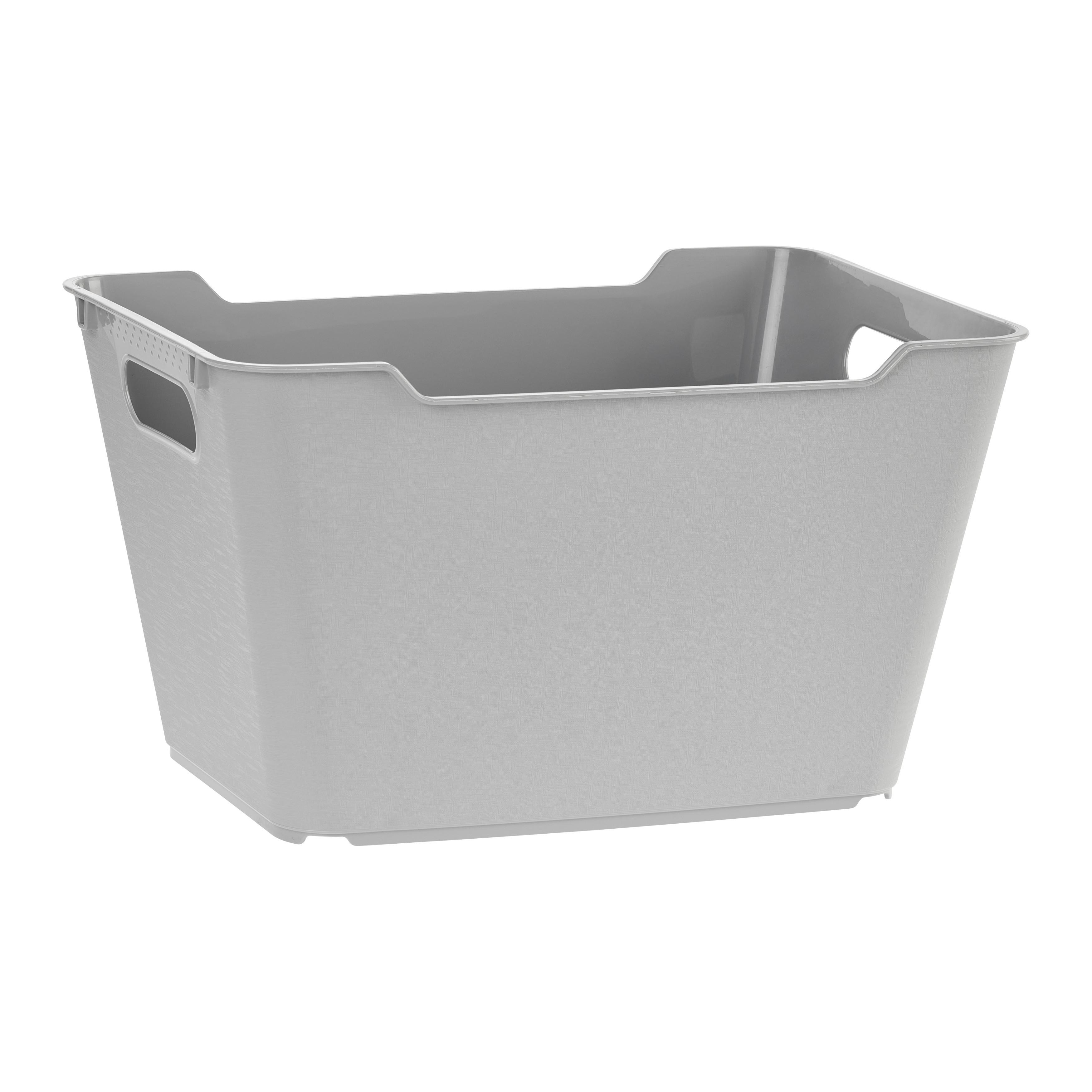 Tárolókosár Lotta - szürke, Modern, műanyag (35,5/23,5/20cm)