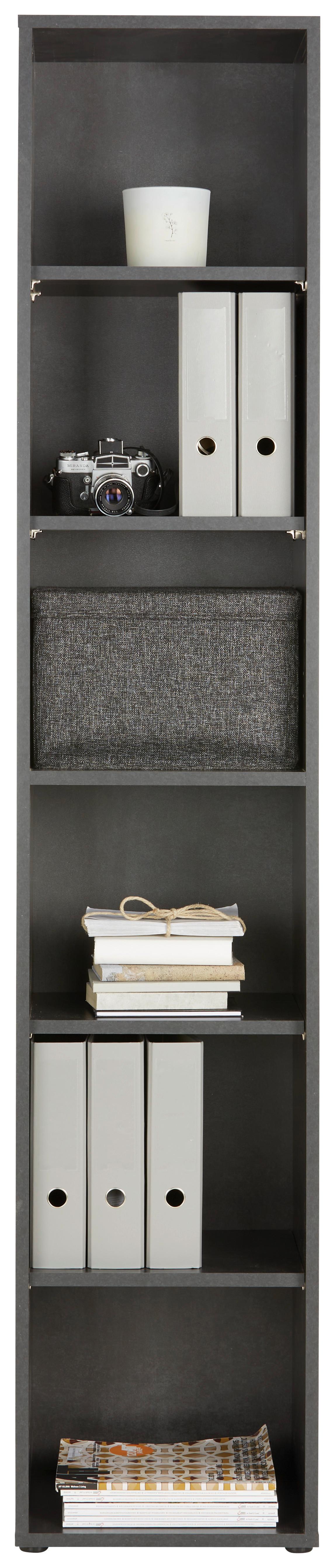 Regal in Schwarz - Schwarz, Modern, Holzwerkstoff/Kunststoff (41/215/36cm) - Mömax