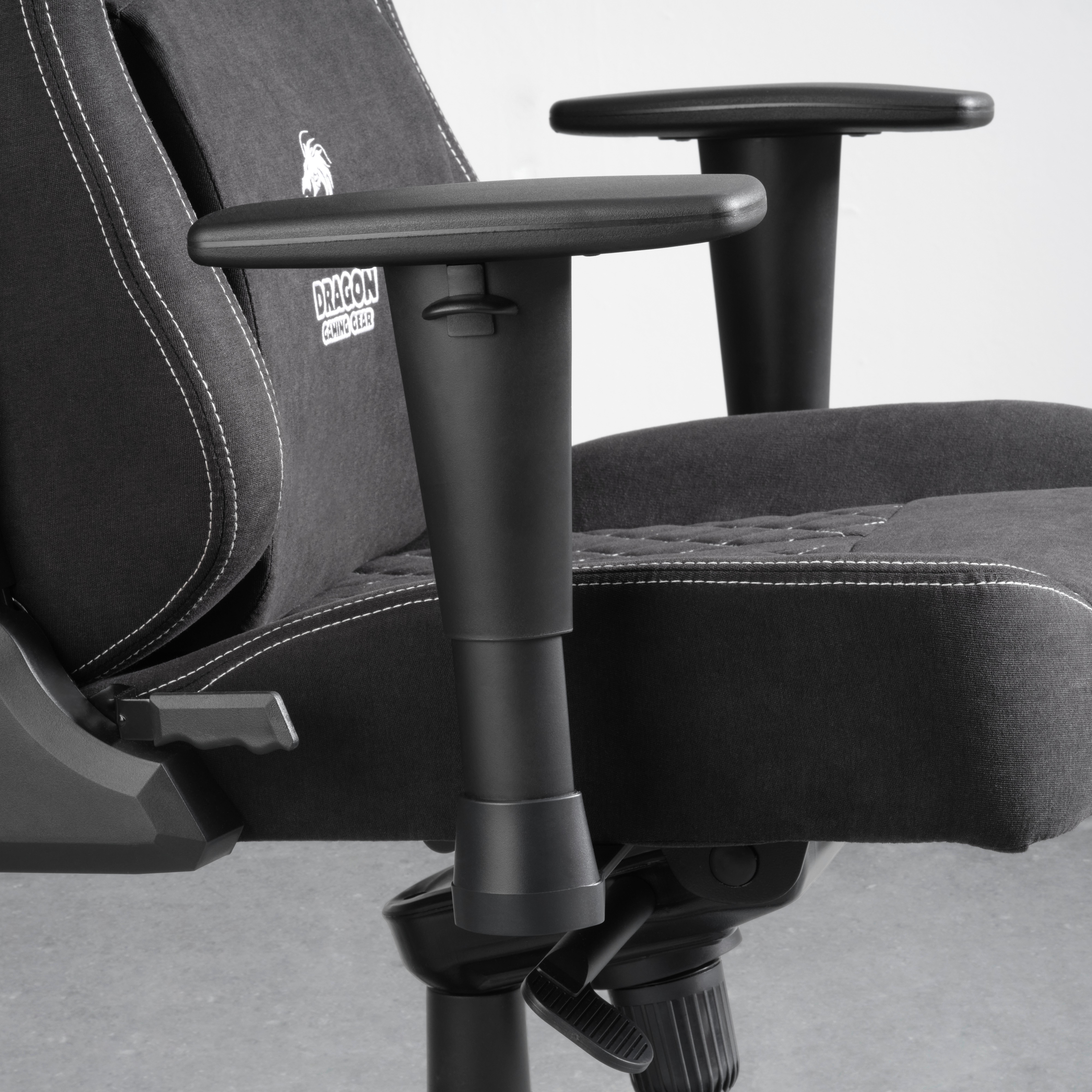 GAMINGSTOL DRAGON -EXKLUSIV- - vit/svart, Modern, metall/textil (64/127-135/69cm) - Mömax
