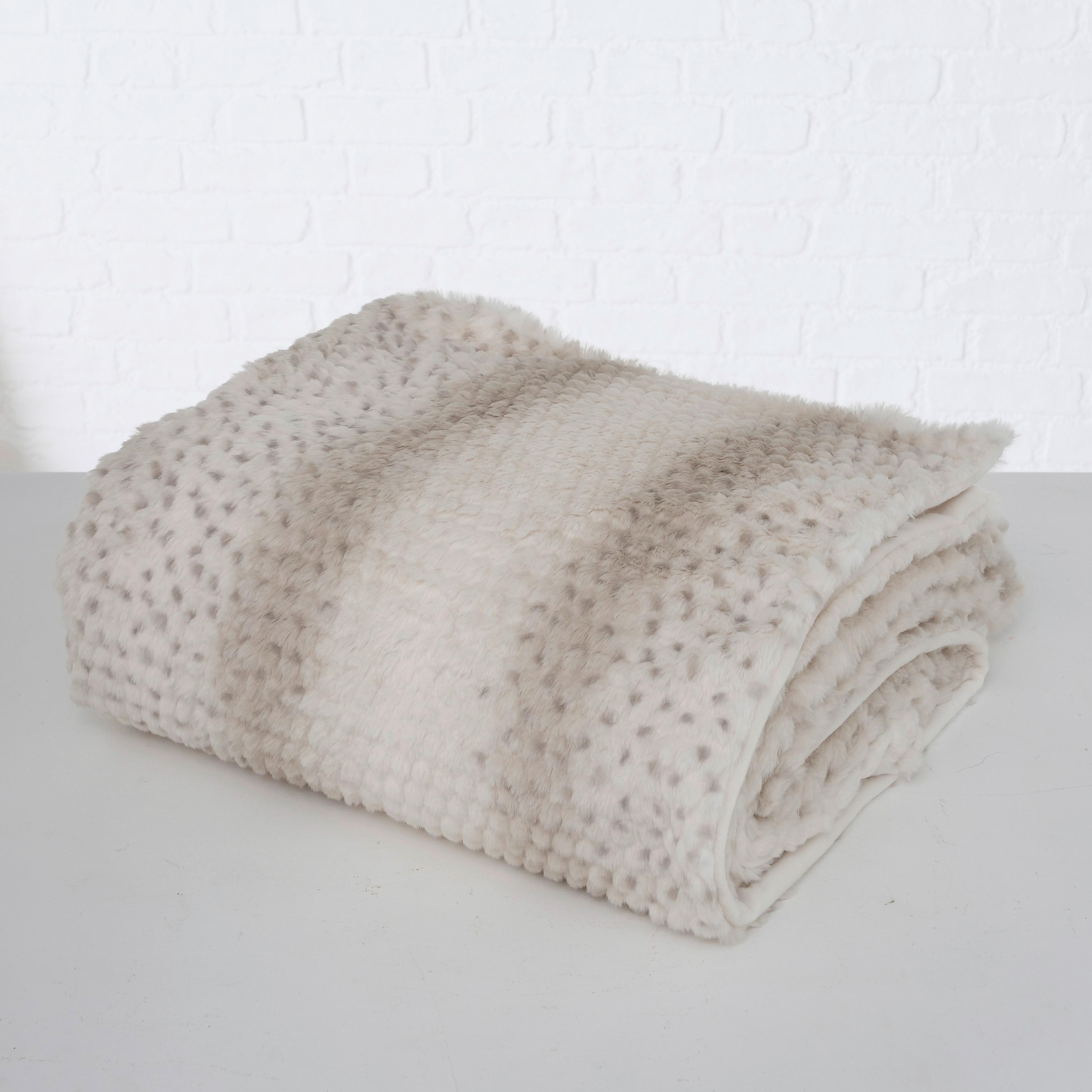 Decke Eldar Creme/Beige ca. 200x150cm - Hellbraun/Beige, Textil (200/150/2cm)