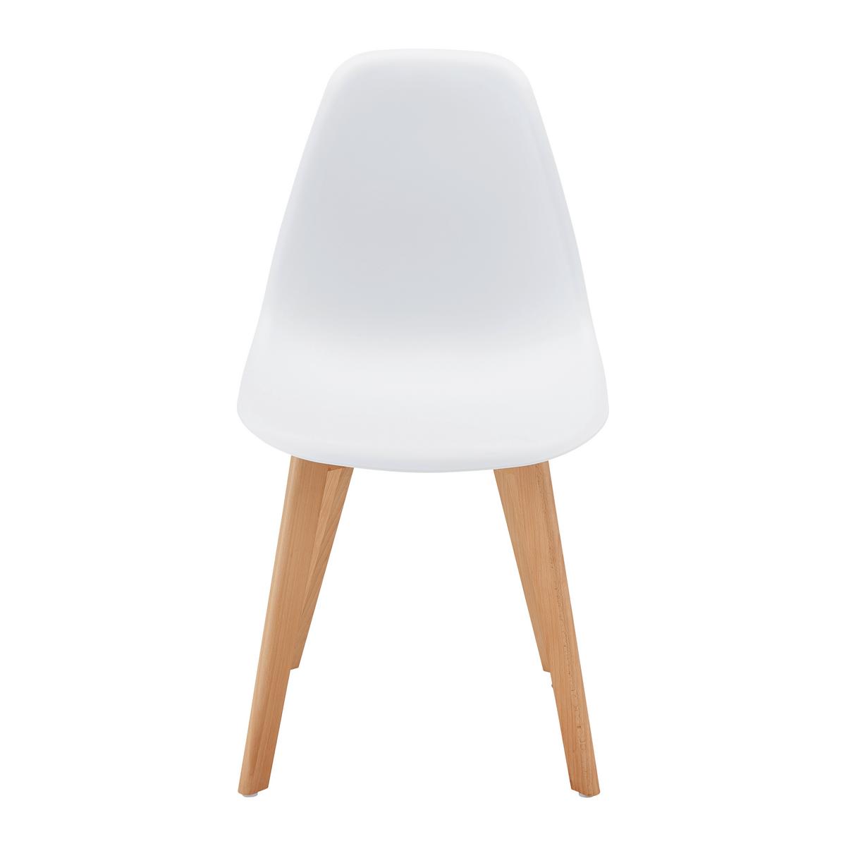 Stuhl Frieda Weiß Kunststoff Echtholz Beine - Buchefarben/Weiß, MODERN, Holz/Kunststoff (54/87,5/46cm) - Bessagi Home