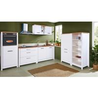 Küchenleerblock Bundle 8-Sorba o. Geräte Weiß - Silberfarben/Weiß, MODERN, Glas/Holzwerkstoff (430cm) - home24