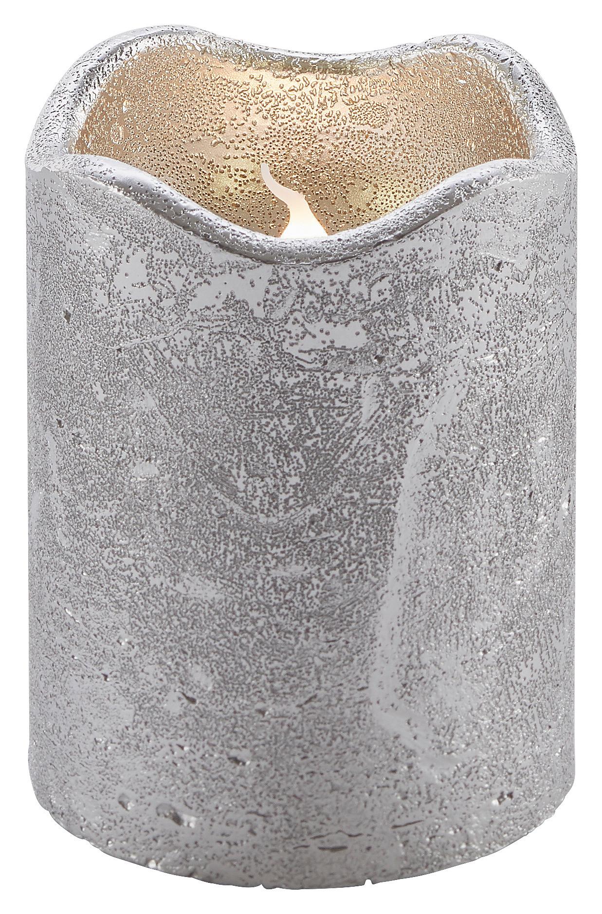 Kerze Loa in Silberfarben - Silberfarben, MODERN, Naturmaterialien (9cm) - Bessagi Home