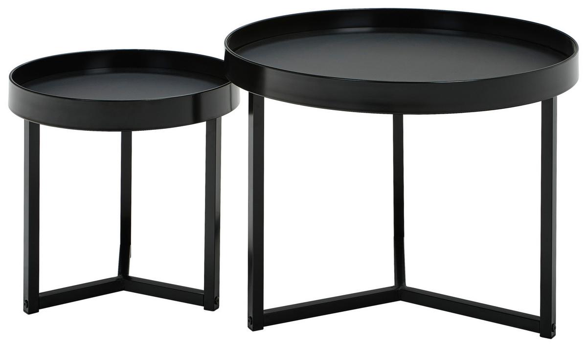 ZESTAW STOLIKÓW KAWOWYCH NINGBO - czarny, Design, materiał drewnopochodny/metal - MID.YOU