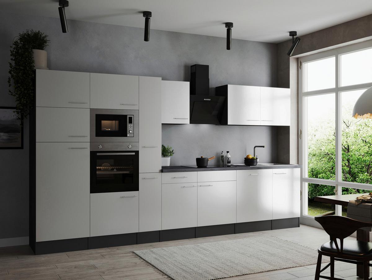 Kuhinjski Blok Z Aparati Oliver, 370cm - srebrne barve/siva, Design, kovina/leseni material (370cm) - Respekta