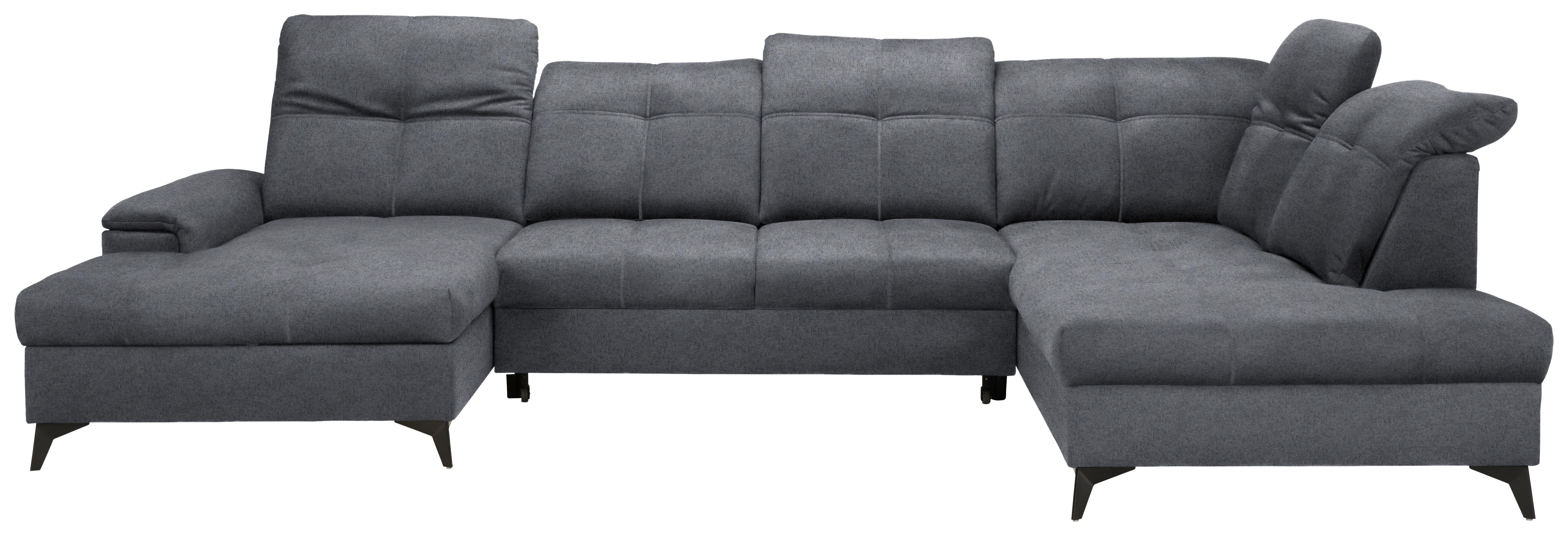 Wohnlandschaft Sierra Dunkelgrau - Dunkelgrau, MODERN, Textil/Metall (181/364/230cm) - Mömax