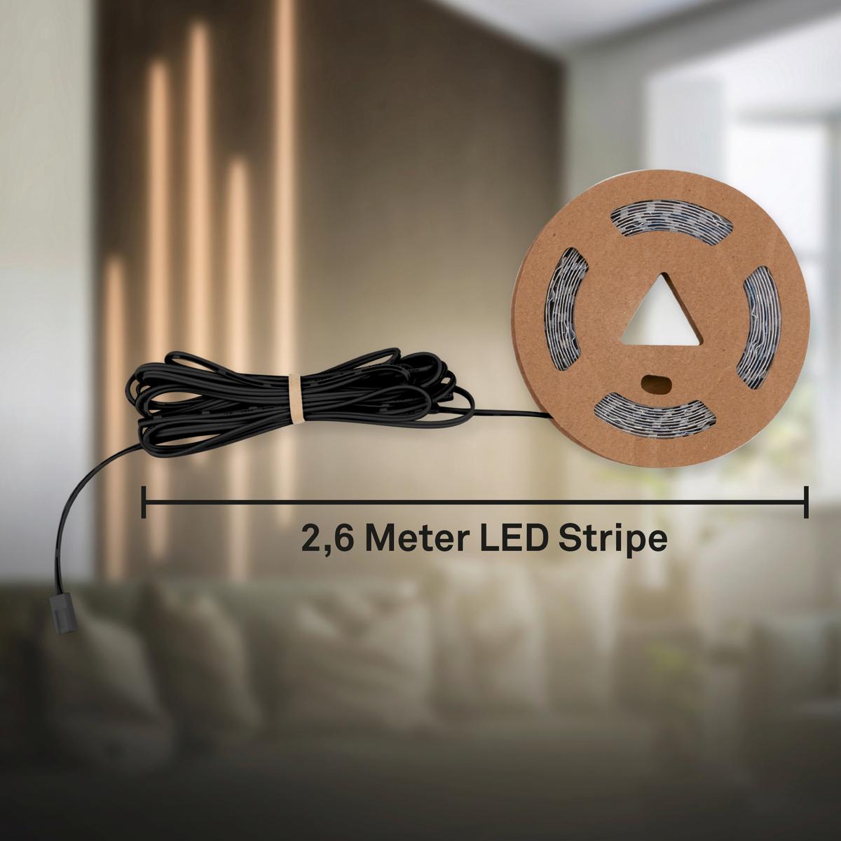 TAŚMA LED 8019147 PYP EXTENSION SET ON/O - biały, Basics, tworzywo sztuczne (260/260cm) - Briloner