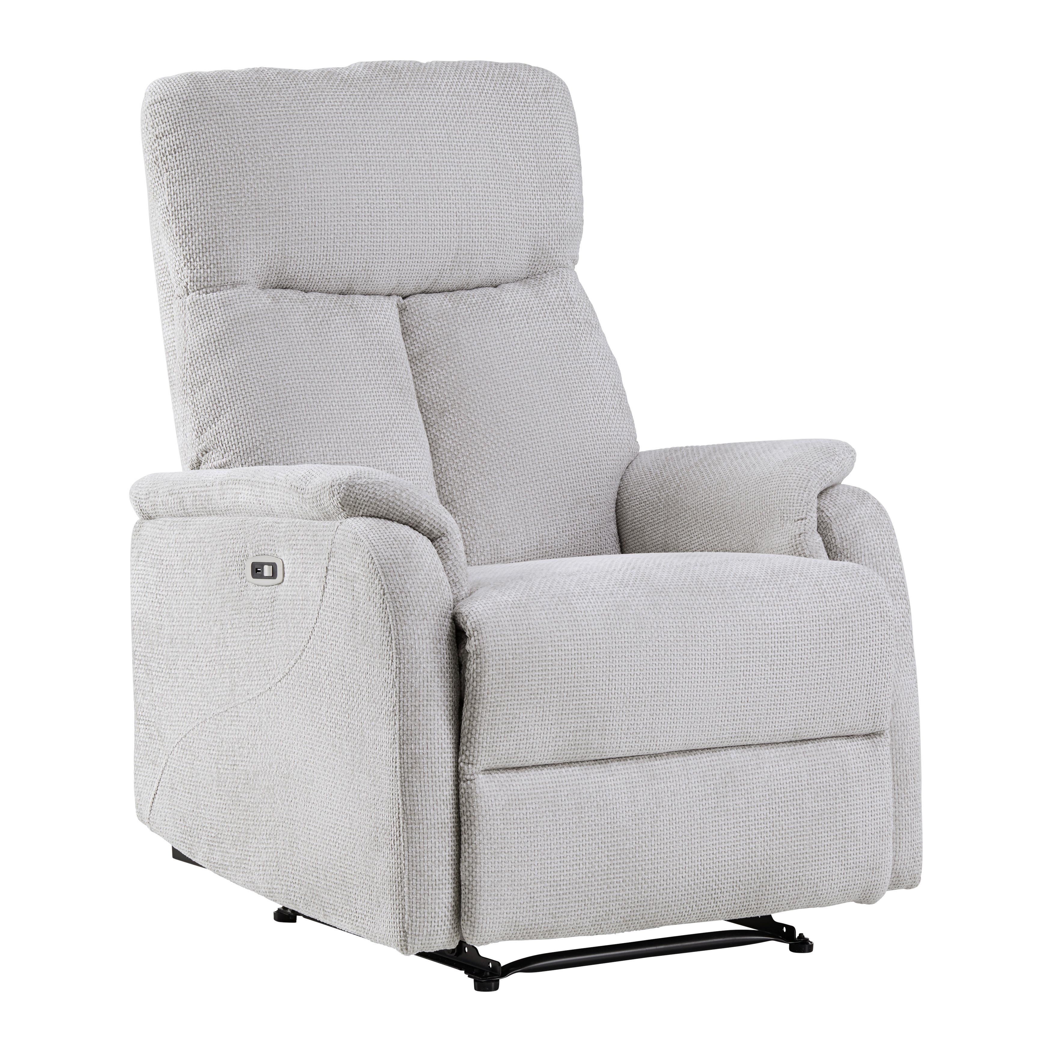 RELAXFÅTÖLJ JOHNSY - ljusgrå/svart, Modern, metall/textil (75/106/91cm) - Mömax