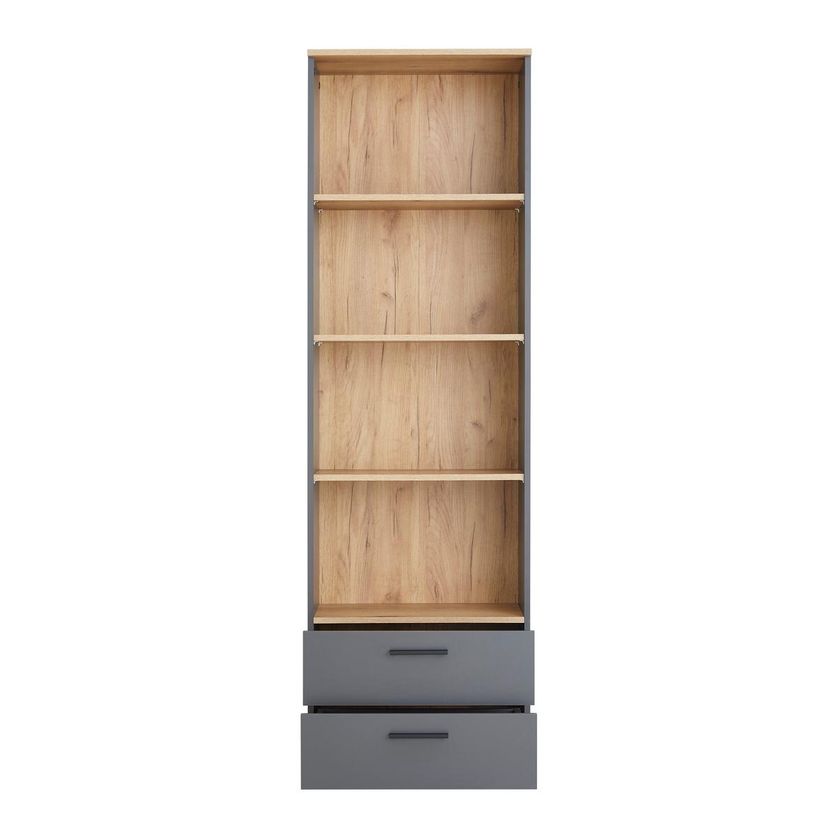 Regal Cadix Anthrazit/Eichefarben - Eichefarben/Anthrazit, KONVENTIONELL, Holzwerkstoff/Kunststoff (60/195/36cm) - Mömax