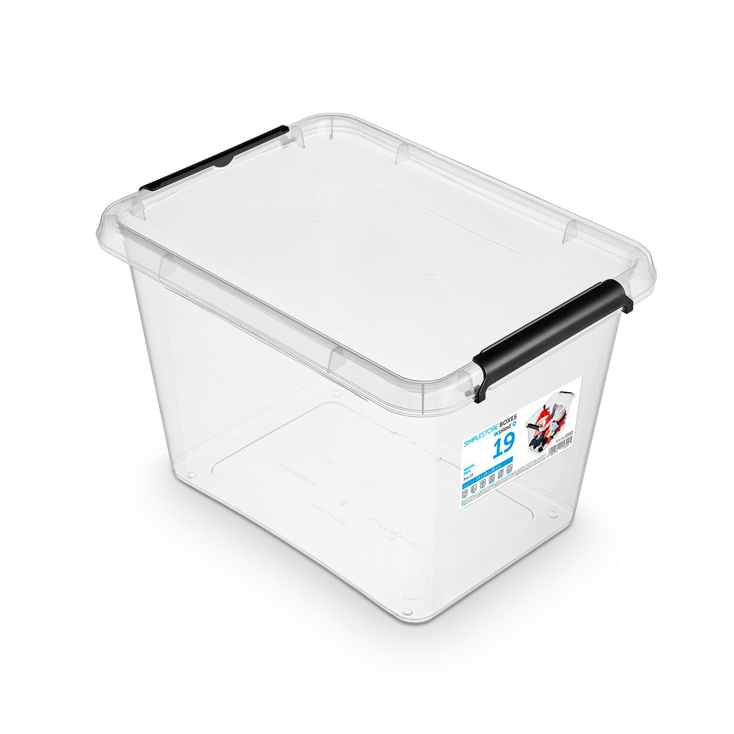 Box mit Deckel Sven Transparent ca. 19l - Transparent/Schwarz, KONVENTIONELL, Kunststoff (39/29/26,5cm) - Based