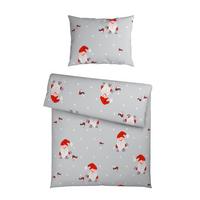 Bettwäsche Wichtel Fred Grau/Rot ca. 140x200cm - Rot/Grau, Textil (140/200cm) - Mömax