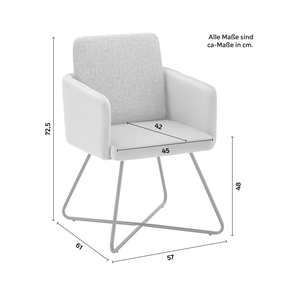 KRZESŁO Z PODŁOKIETNIKAMI MALIA - czarny/szary, Modern, metal/tkanina (57/72,5/61cm) - Bessagi Home