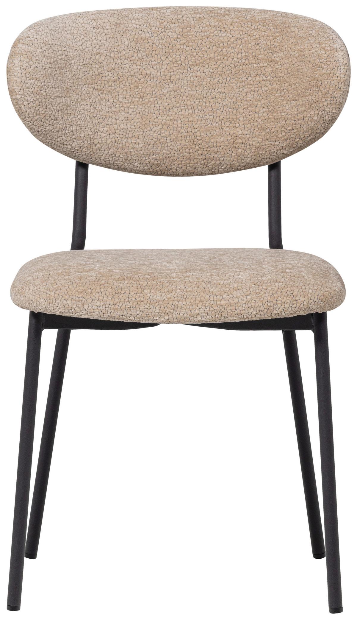 Stuhl-Set Kjeld 2er-Set Naturfarben - Schwarz/Naturfarben, MODERN, Textil/Metall (47/79/53cm) - Livetastic
