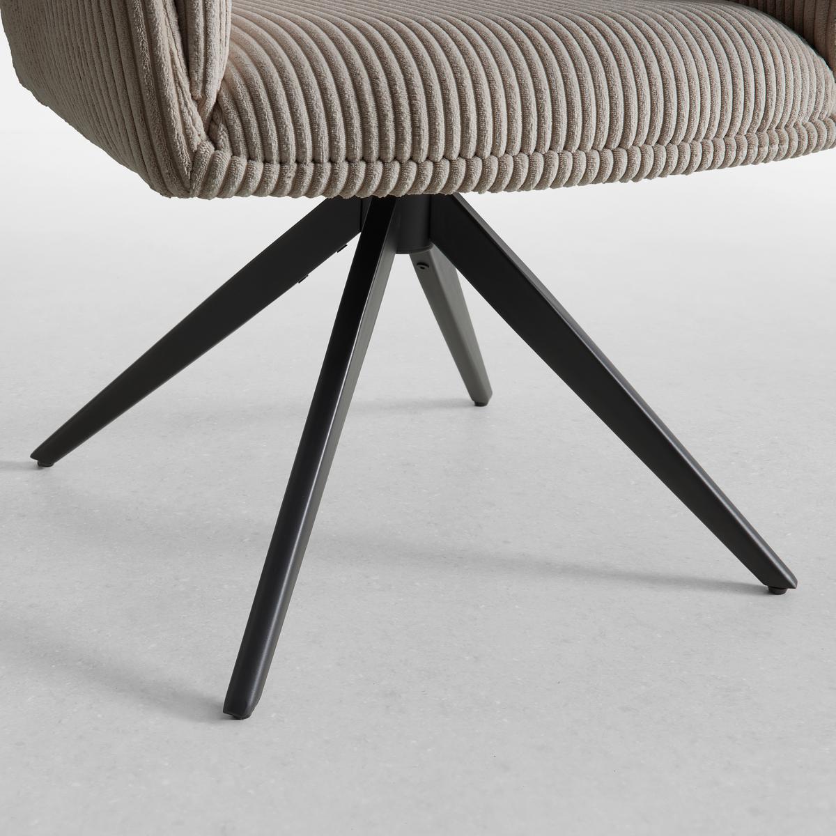 Armlehnstuhl Rosalia Hellgrau Cord Drehbar Gepolstert - Taupe/Hellgrau, MODERN, Holz/Textil (65/87,5/61,5cm) - Bessagi Home
