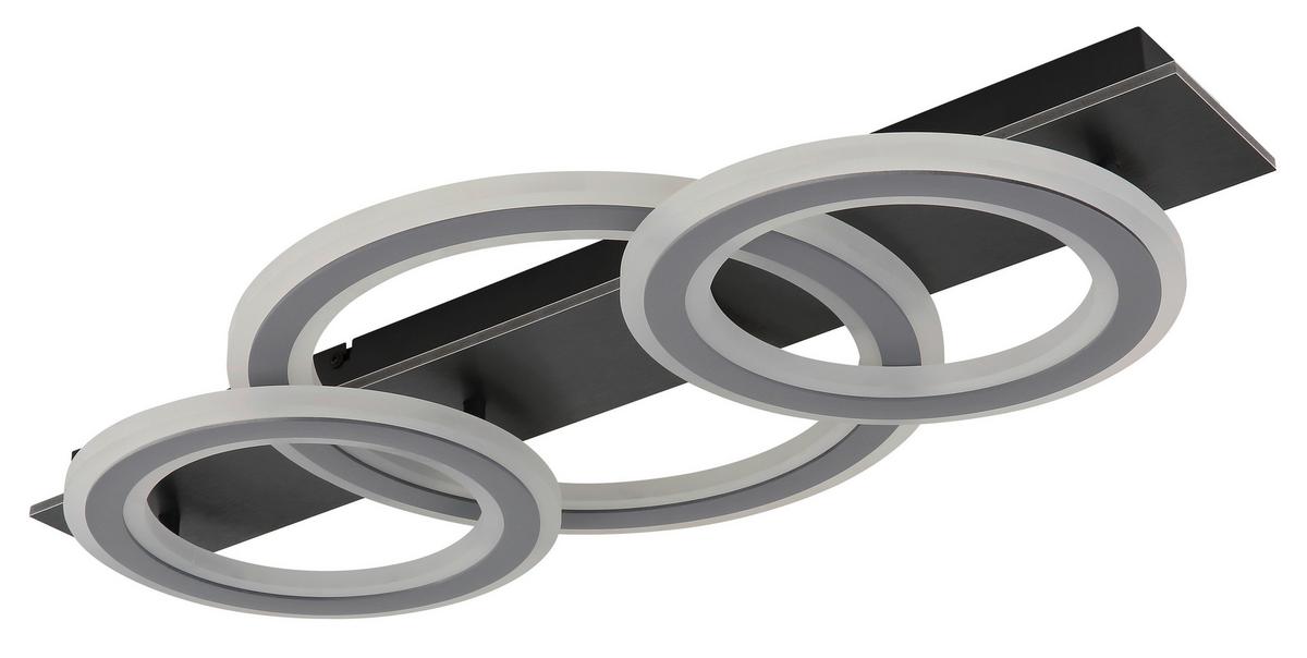 Led Stropna Svjetiljka Jayden - siva/svijetlo siva, Design, metal/plastika (73/37/8cm) - Globo