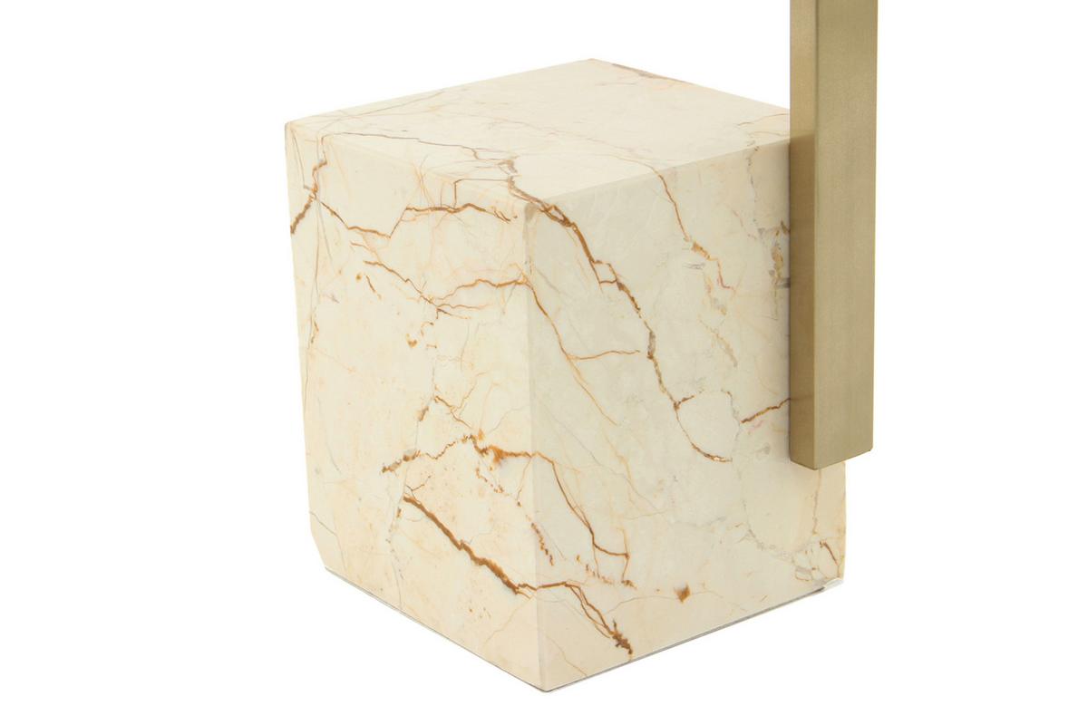 BEISTELLTISCH ROCIO 200 WEISS / MULTI - Design, Glas/Stein (30/30/56cm) - Kayoom