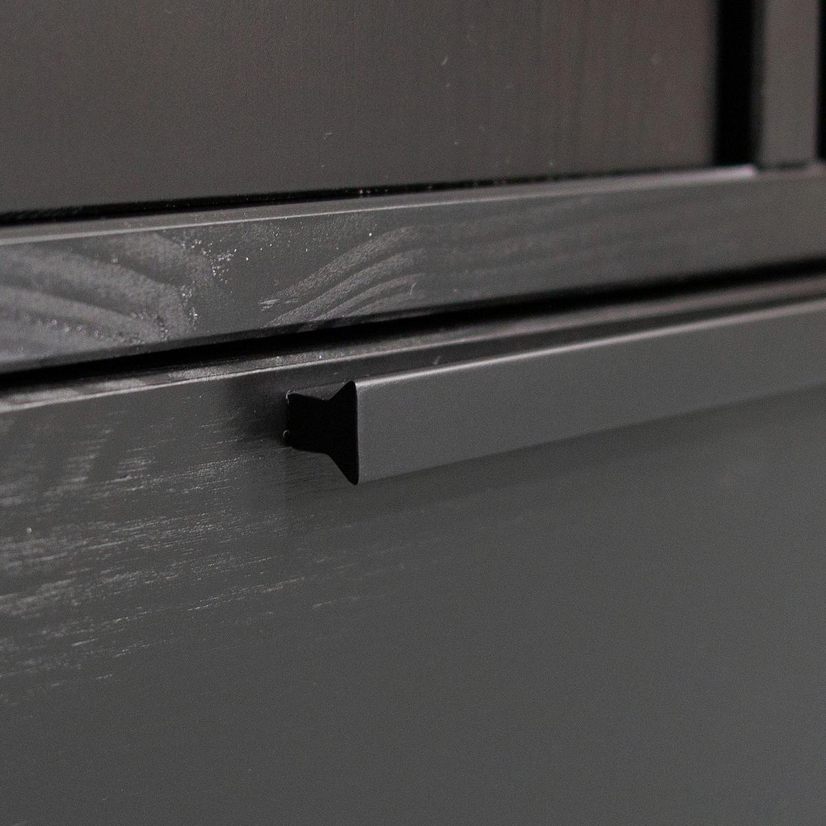 Drehtürenschrank Adam Schwarz B: 100cm - Schwarz, Basics, Holz/Metall (100/200/53cm) - MID.YOU