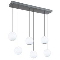 LED-HÄNGELEUCHTE 16062-6H SIMMONS - Klar/Chromfarben, Konventionell, Glas/Kunststoff (97,5/30/150cm) - Globo