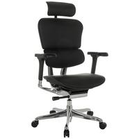 Drehstuhl Ergohuman Gen2 Schwarz - Silberfarben/Schwarz, MODERN, Leder/Kunststoff (78/117 - 136/64cm) - MID.YOU