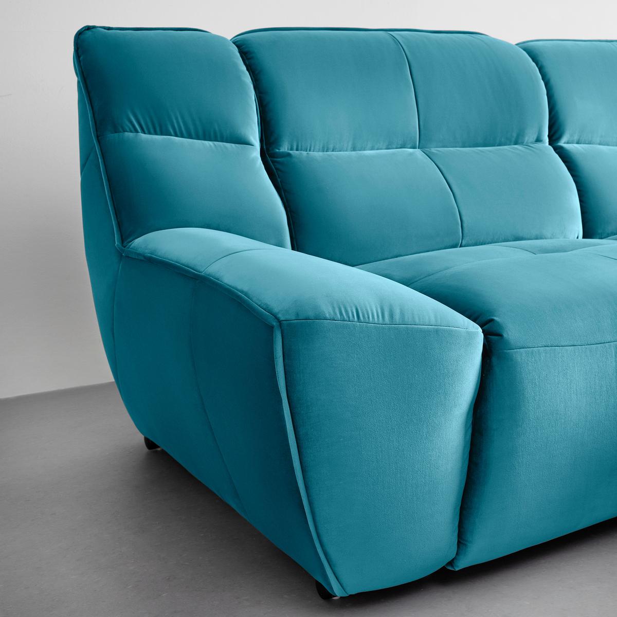 canapé d'angle Türkis Samt - Türkis, Modern, Textil/Metall (220/88/165cm) - Bessagi Home
