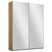 Ormar S Kliznim Vratima Subito - srebrne boje/hrast Artisan, Moderno, drvni materijal/metal (136/197/61cm) - Modern Living